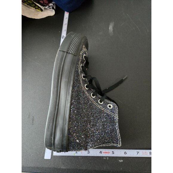 Converse Chuck Taylor All Star Womens Green Black High Platform Glitter Shoes 6 - Picture 8 of 12